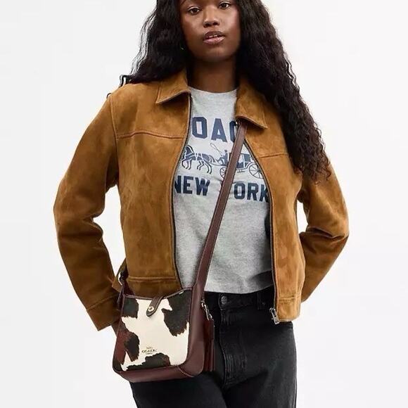 NWT Coach Hadley Mini Crossbody Bag With Cow Print And Tassel CCE14 - Picture 9 of 12